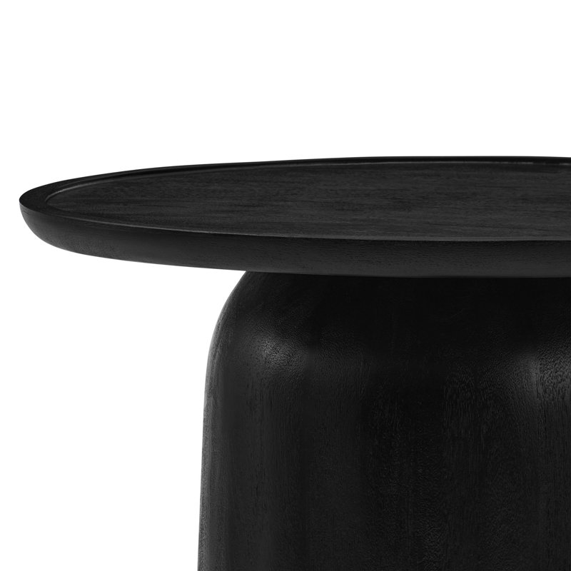 Table basse ronde en bois Holloway, Noir, noir, noir, noir