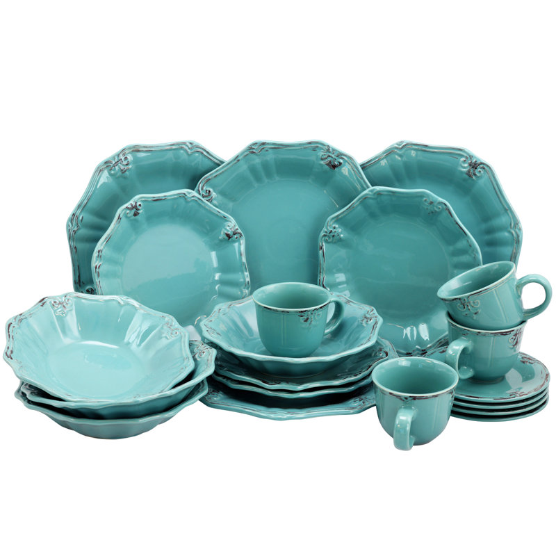 Service de table 20 pièces, service pour 4 Wilfred, Turquoise