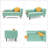 Batya Mid-Century Modern Loveseat with Movable Side Table & Comfortable Foam Seating-508609777