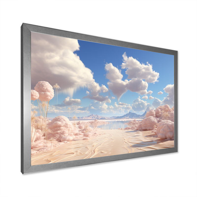 «Marshmallow Mirage Fluffy Cloud I», reproduction sur toile, H 40 po x l 30 po x P 1,5 po, Cadre simple argenté