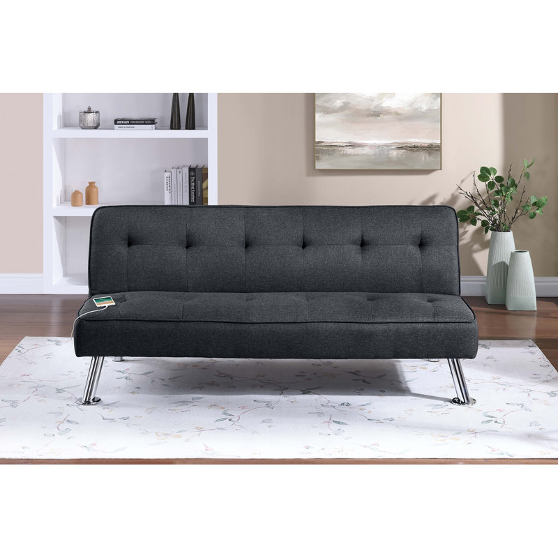 Canapé réglable Alresford avec ports USB, Noir