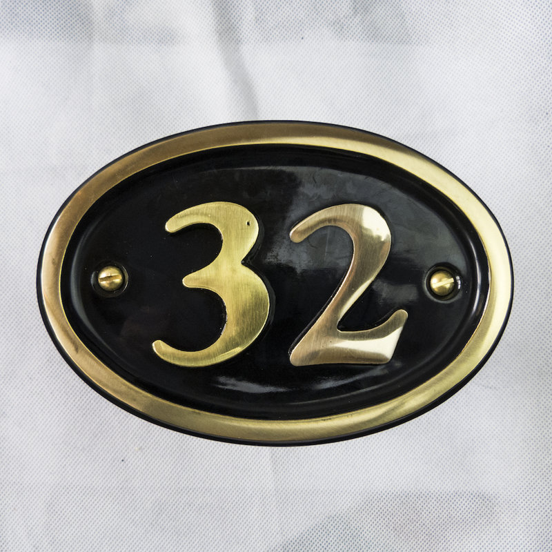 Tyrinia 10cm H Reflective Aluminum House Number, 32