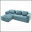 Canapé modulaire en L modulaire en chenille moderne - 98,42 po avec méridienne, poches latérales et amp; Pas d'assemblage pour le salon-2135395947