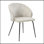 Ensemble de 2 chaises d'appoint en tissu de velours beige avec pieds en métal noir et mobilier de maison moderne