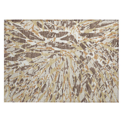 Machine Washable Indoor/Outdoor Chantille ACN2651 Abstract Rug