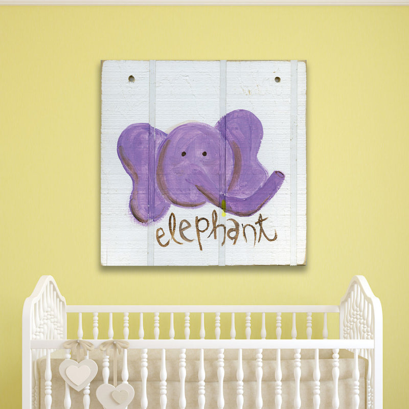 « happy éléphant », art sur toile, H 18 po x l 18 po x P 1,5 po