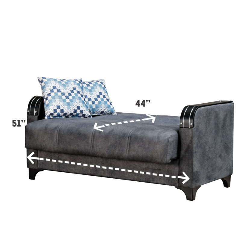 Causeuse Columbia, Microfibre / microsuède gris, Noir