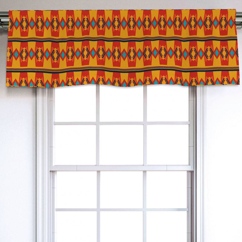 Sateen Ikat Ruffled Window Valance