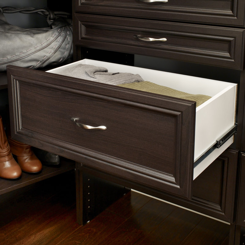 SuiteSymphony 84" W - 120" W Closet System with Drawer, Espresso