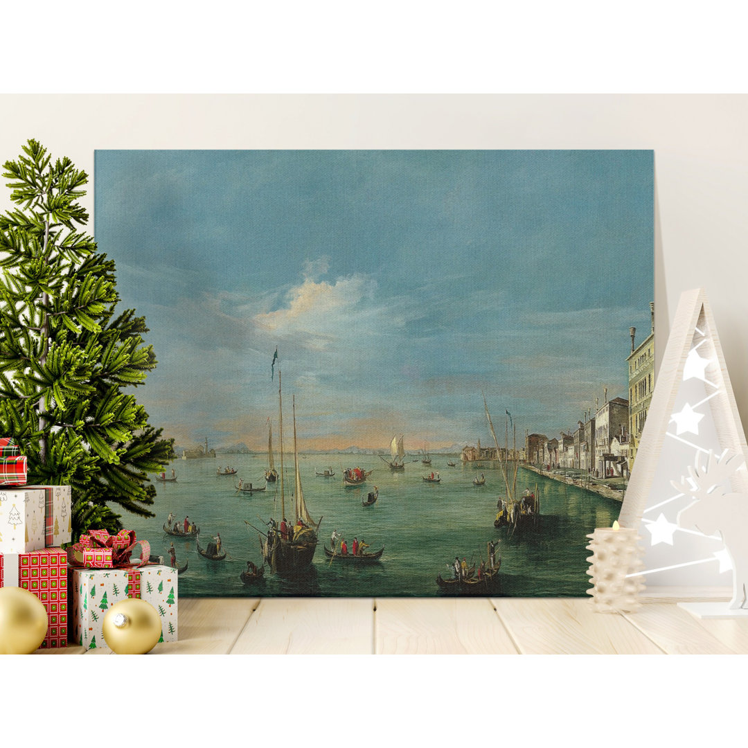 Venice Canal Canvas Wall Art, Canaletto Inspired, Gallery Wrapped Print, Ready to Hang, Archival Inks, Gondola Art, Modern Home Decor