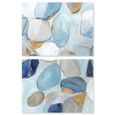 Blue Serenity II - Ira Comleva Abstract Large 2 Piece Acrylic Glass Print by Art Remedy, Ready to Hang, 40 x 30