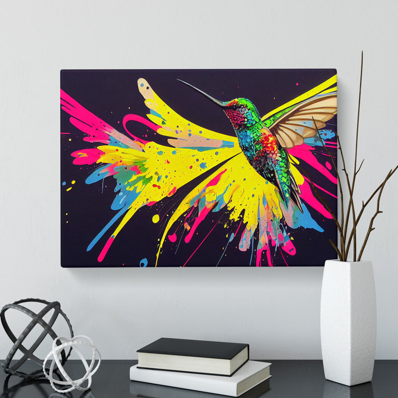 Hummingbird In Colour Vol.4 Abstract - Wrapped Canvas, 50cm H x 76cm W x 3cm D