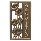 Personalized Flowering Poppies 1-Line Wall Address Plaque