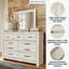 Commode double à 7 tiroirs l 61,5 po avec miroir Kahne
