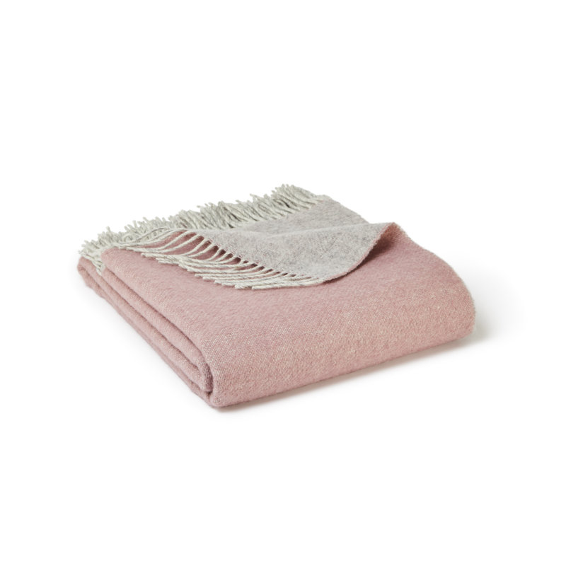 Lifestyle Dartmoor Throw Blanket with Fringe, Sunken Pink