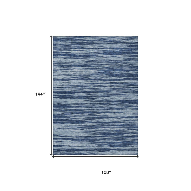 Tapis intérieur lavable abstrait bleu et bleu marine 9 pi x 12 pi