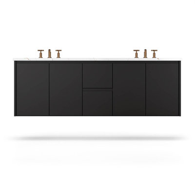Meuble-lavabo flottant double Gilded