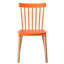 Chaise de salle à manger moderne en plastique avec pieds en bois de hêtre Windsor, orange, ensemble de 4-1679742395