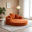 Canapé-lit multifonctionnel en futon convertible en velours côtelé, méridienne circulaire réglable, aucun assemblage requis