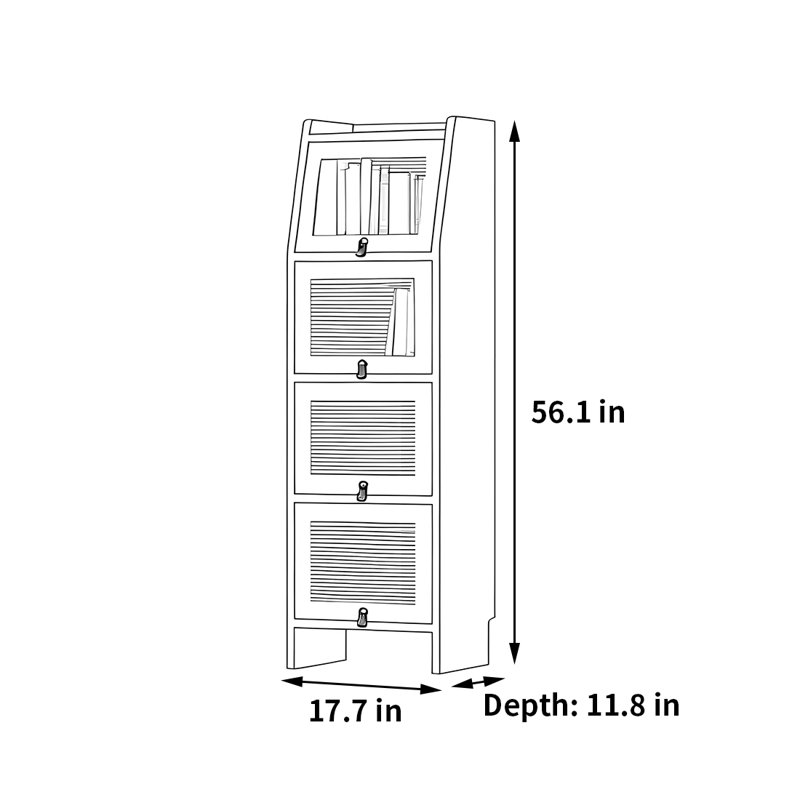 Bibliothèque durable et de haute qualité, Blanc, (4 tablettes) H 56,1 po x l 17,7 po x P 11,8 po