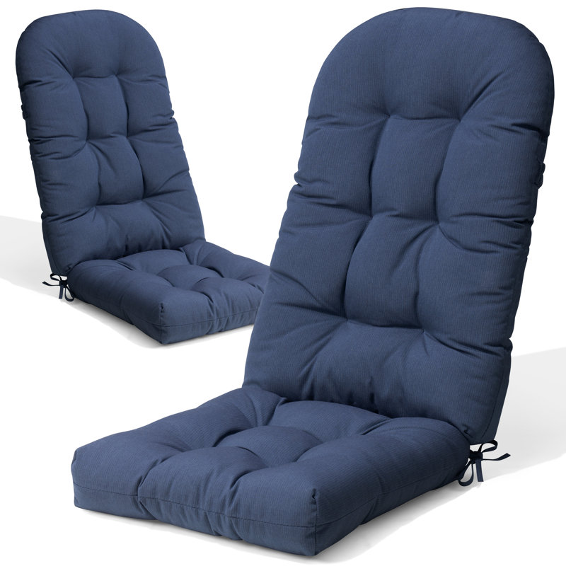 Outdoor 20‘’ in W X 20‘’ in D X 4‘’ in H Adirondack Chair Seat / Back Cushion Set (Set of 2), 2, Navy
