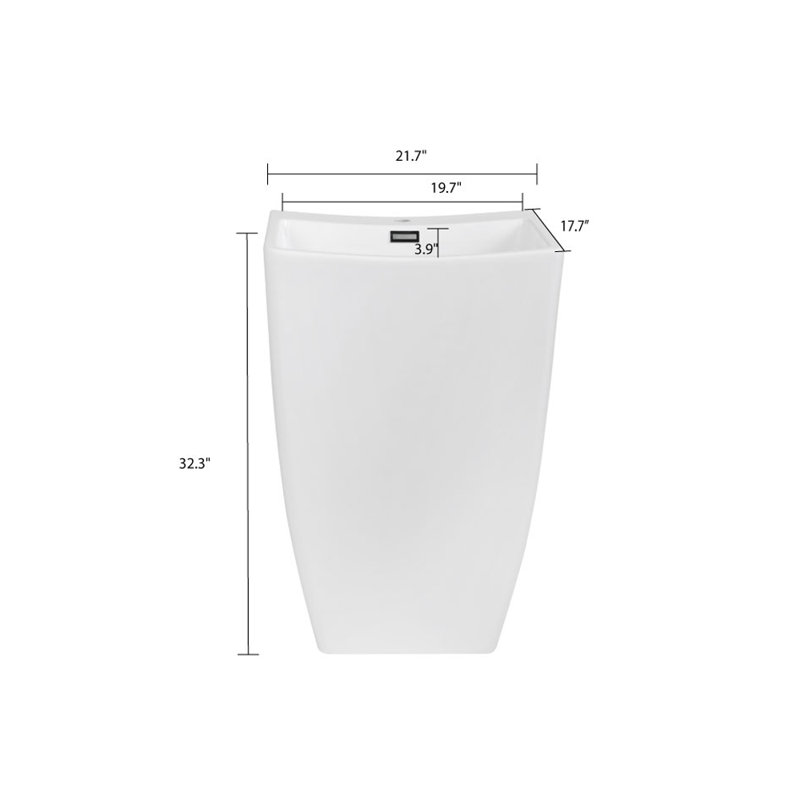 22'' Streamline Solid Surface Resin Freestanding Basin