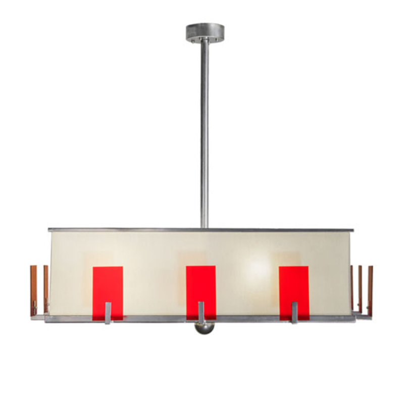Lustre rectangulaire à 12 lumières Quadrato