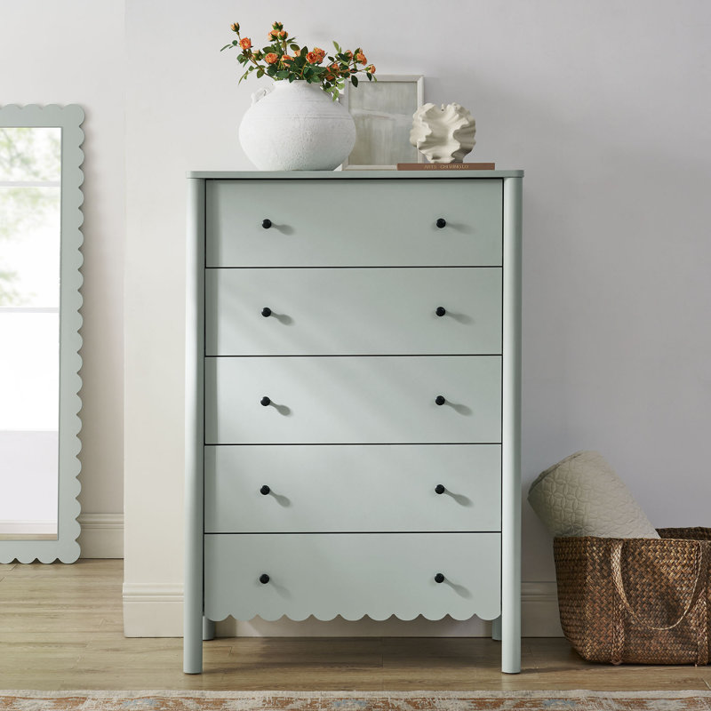 Commode 5 tiroirs Emmeline, Sauge