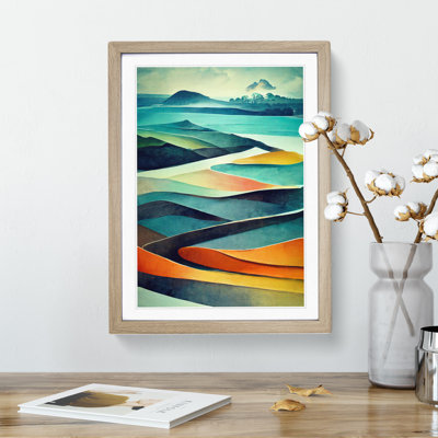 Meadow Landscape in Abstract No.5 - Framed Print