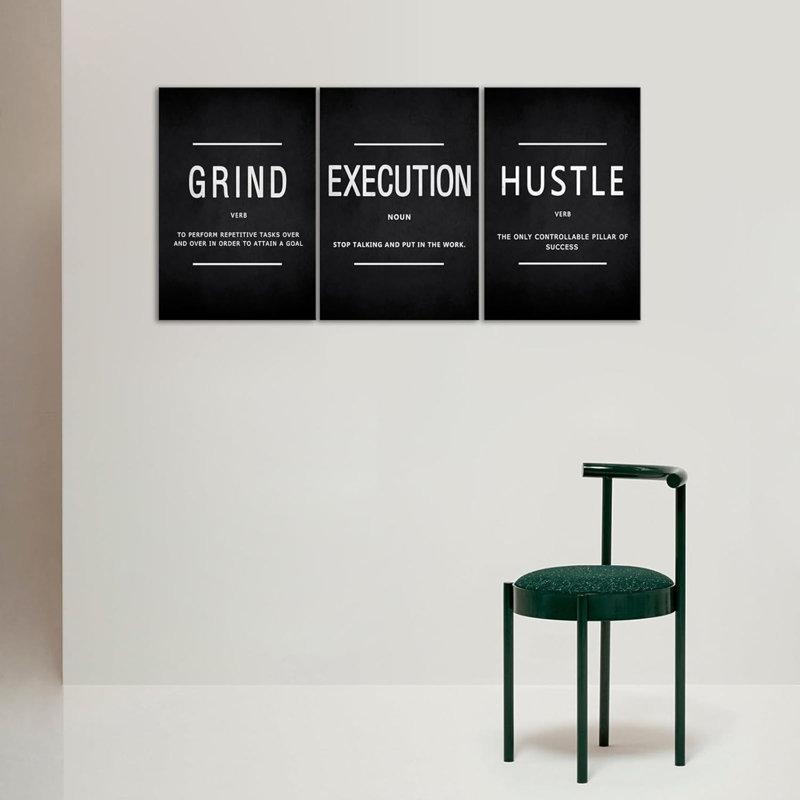 Execution Wall Art Motivational Wall Decor Motivational Quotes Pictures Posters 3 Pieces Framed Canvas Wall Art Prints Goal Artwork Home Office Wall Decor Ready to Hang