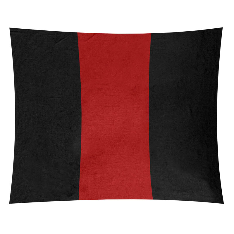 Tapisserie en polyester San Francisco, H 88 po x l 104 po, Noir / Rouge