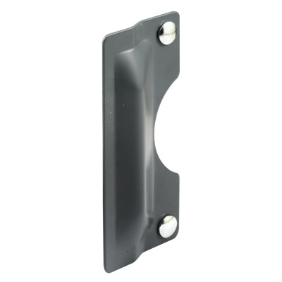 Latch Guard Plate Cover – Protect Against Forced Entry, Easy to Install on Out-Swinging Doors – Gray (Single Pack)