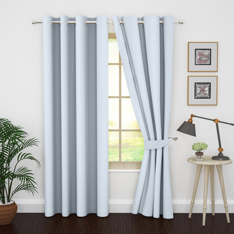 Blackout Curtain Pair, Gray, 46" W x 84" L
