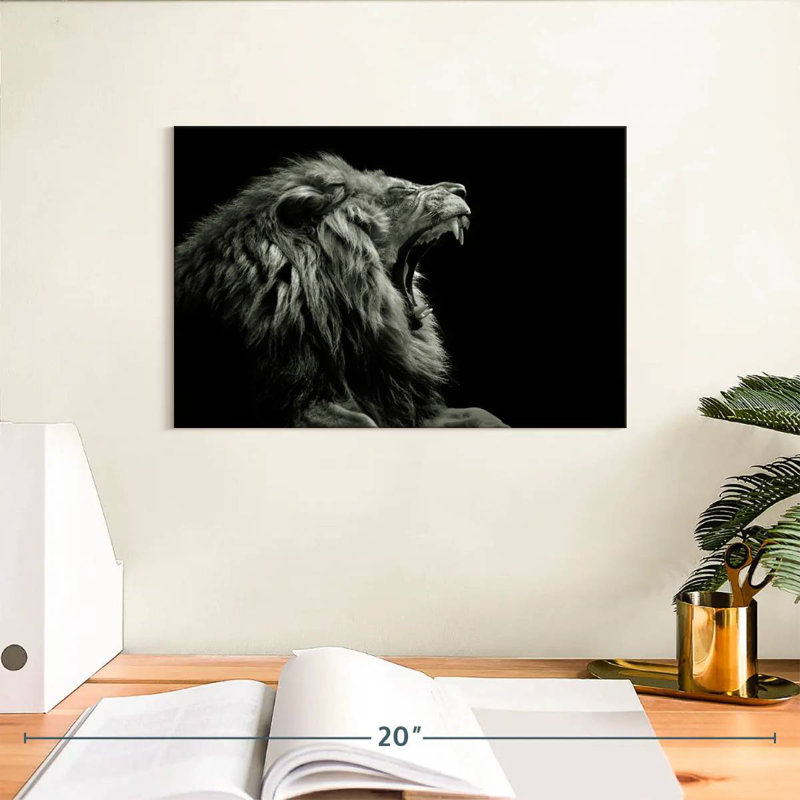 Roaring Lion Head, 8" H x 12" W