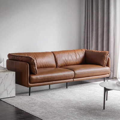 Mid-Century Oil-Waxed Luxury Straight Sofa