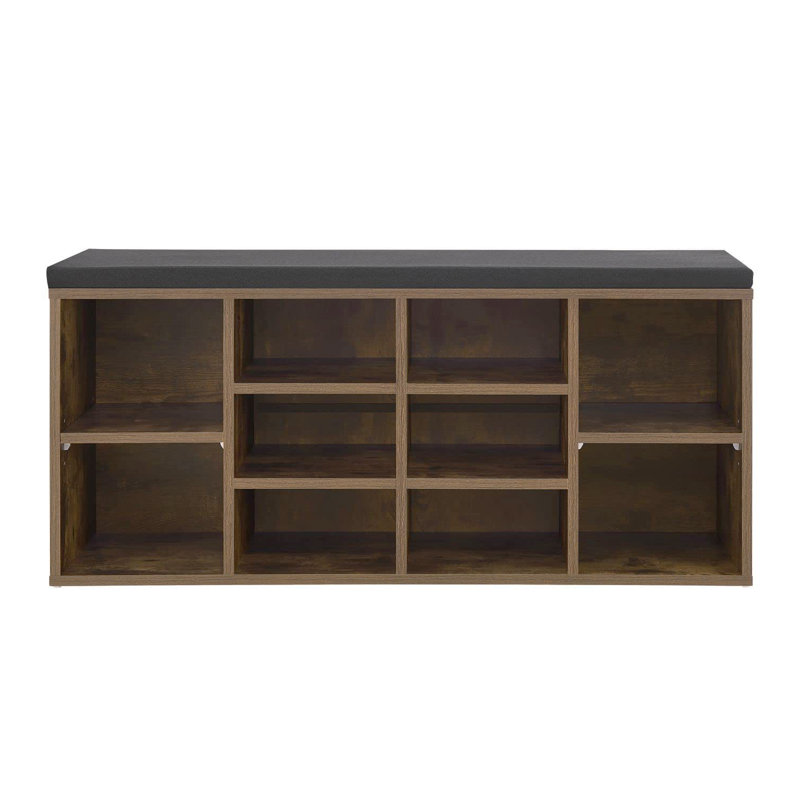 10 Pair Shoe Storage Bench, Brown