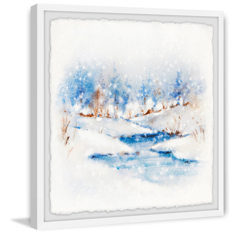 Winter Stream - Single Picture Frame Print, 81cm H x 81cm W x 3.81cm D