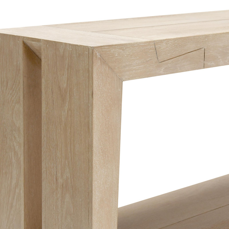 Troy 72" Solid Wood Console Table, Aged Cream