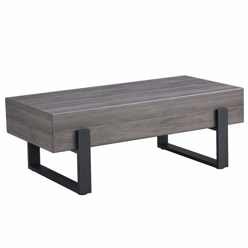 Nuhamin Coffee Table, Gray, 17.3" H x 47.2" L x 23.6" W