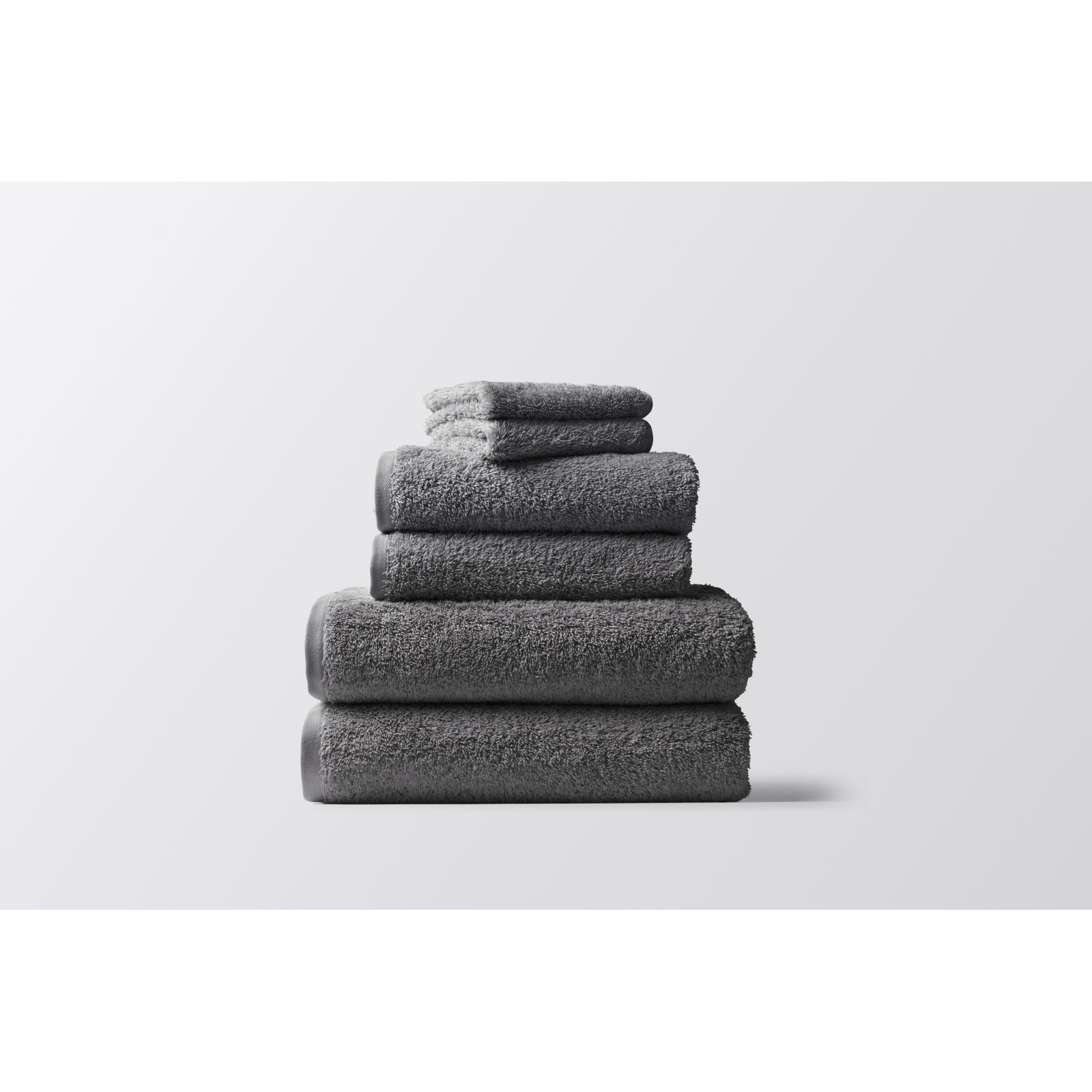 Cloud Loom Organic Bath Towel, Slate, 6 Piece Towel Set