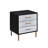 Black, Silver & Gold Finish Nightstand