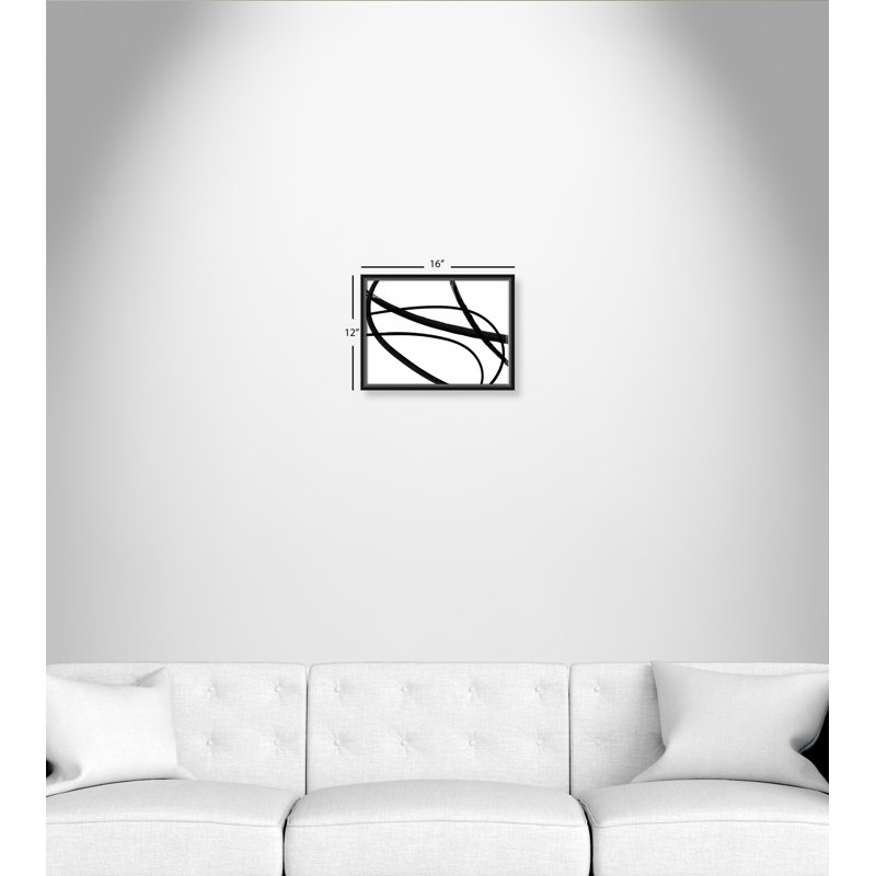 «Brush in Motion - Black II - Floater Frame», reproduction d'art sur toile, Cadre noir, H 12 po x l 16 po x P 2 po