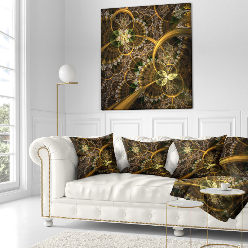 Coussin floral, 16 po x 1 po, Carré