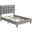 Size Modern Upholstered Bed Frame with Adjustable Square Tufted Headboard-93363909-99170188