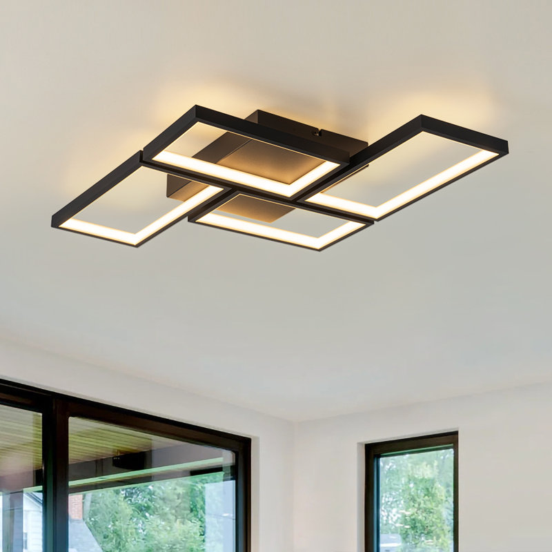 Plafonnier semi-encastré 4 lumières DEL
