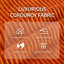 Canapé-lit modulaire double en mousse compressée avec plusieurs options de disposition, comprenant 2 coussins, tissu velours côtelé doux, polyvalent pour le salon, la chambre à coucher, un appartement et plus encore. Dimensions: 76,38 po x 35,04 po, orange