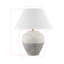 Lampe de table 27 po avec abat-jour en tissu Tevonte, blanc / gris