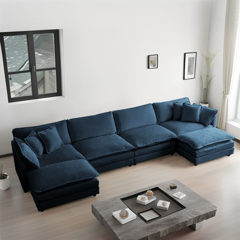 Canapé modulaire en U en chenille avec repose-pieds mobile à 2 compartiments Latitude Run, H 33 po x l 140 po x P 58 po