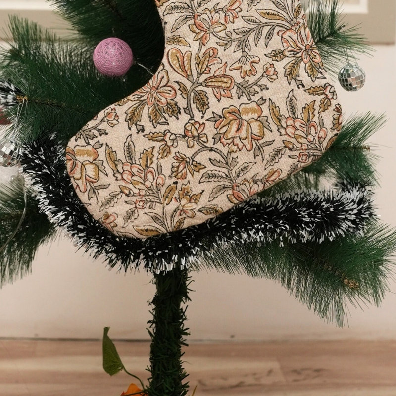  Décoration de Noël bohémienne à imprimé bloc de Noël - Qudrat, H 16 po x l 6,5 po