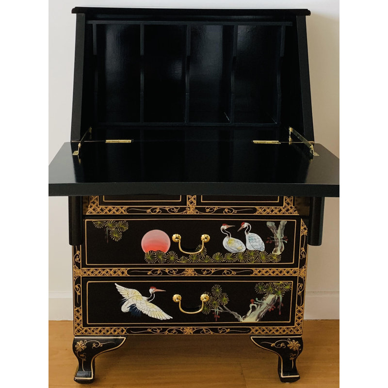 Trosclair Hand Painted Writing Bureau Secretary Desk